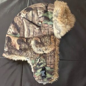 Camouflage Faux Fur Trapper Hat